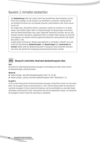 Produktbild: Gewaltfreie Kommunikation in F&ouml;rderschule und Inklusion