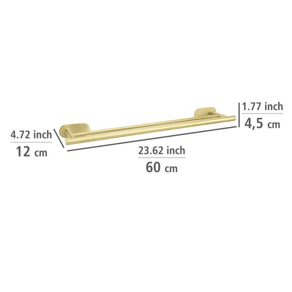 Produktbild: Turbo-Loc&reg; Badetuchstange Duo Mod. Orea Gold, 60 cm, Befestigen ohne bohren
