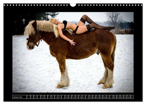 Produktbild: Titanen Girls 2026 - erotische Frauen und starke Pferde (Wandkalender 2026 DIN A3 quer), CALVENDO Monatskalender