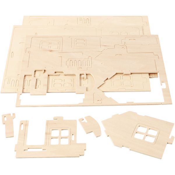 Produktbild: Creativ Company 3D-Figuren zum Zusammensetzen, Haus mit Terrasse, Gr&ouml;&szlig;e 19x17,5x15, 1 Stk