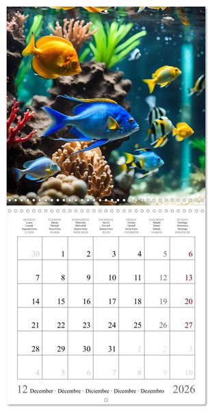 Produktbild: Colourful AI aquariums (Wall Calendar 2026 12 &times; 12 Inch) CALVENDO 12 Month Wall Calendar