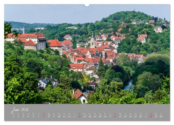Produktbild: Zw&ouml;lf Monate in T&uuml;bingen (hochwertiger Premium Wandkalender 2026 DIN A2 quer), Kunstdruck in Hochglanz