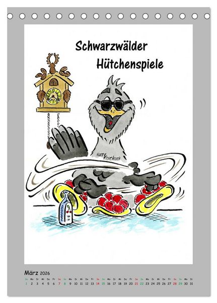Produktbild: HarryKuckuck - Der Schwarzwald ruft (Tischkalender 2026 DIN A5 hoch), CALVENDO Monatskalender