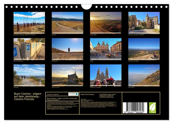 Produktbild: Buen Camino - pilgern auf dem Jakobsweg - Camino Franc&eacute;s (Wandkalender 2026 DIN A4 quer), CALVENDO Monatskalender