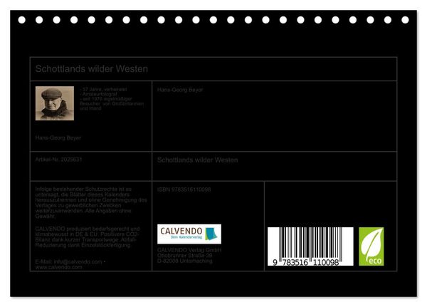 Produktbild: Schottlands wilder Westen (Tischkalender 2026 DIN A5 quer), CALVENDO Monatskalender
