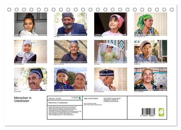 Produktbild: Menschen in Usbekistan (Tischkalender 2026 DIN A5 quer), CALVENDO Monatskalender