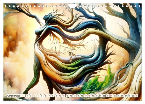 Produktbild: Lebendige Natur - Mystische Baumgeister (Wandkalender 2026 DIN A4 quer), CALVENDO Monatskalender