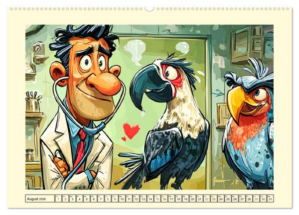 Produktbild: Beim Tierarzt! Tierisch schr&auml;ge Besuche in der Vetklinik (Wandkalender 2026 DIN A2 quer), CALVENDO Monatskalender