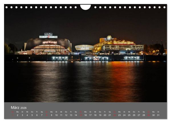 Produktbild: Nightwalk - Hamburg (Wandkalender 2026 DIN A4 quer), CALVENDO Monatskalender