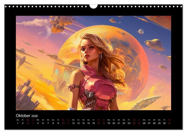 Produktbild: Amazonen im All (Wandkalender 2026 DIN A3 quer), CALVENDO Monatskalender