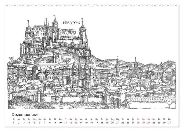 Produktbild: Schedelsche Weltchronik Deutsche St&auml;dte 1493 (Wandkalender 2026 DIN A2 quer), CALVENDO Monatskalender