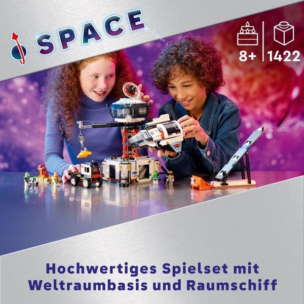 Produktbild: LEGO City Weltraum 60434 Raumbasis mit Startrampe, Raumschiff-Spielzeug