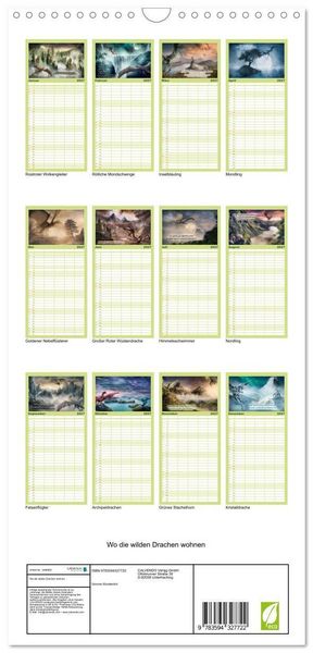 Produktbild: Familienplaner 2027 - Wo die wilden Drachen wohnen mit 5 Spalten (Wandkalender, 21 x 45 cm) CALVENDO
