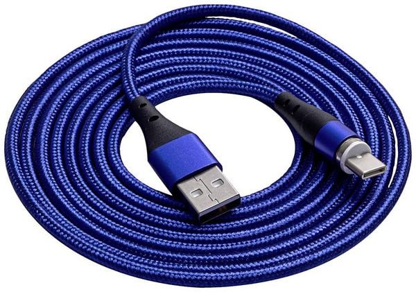 Produktbild: Akyga USB-Kabel USB-A Stecker, USB-C&reg; Stecker 2.00m Blau AK-USB-43