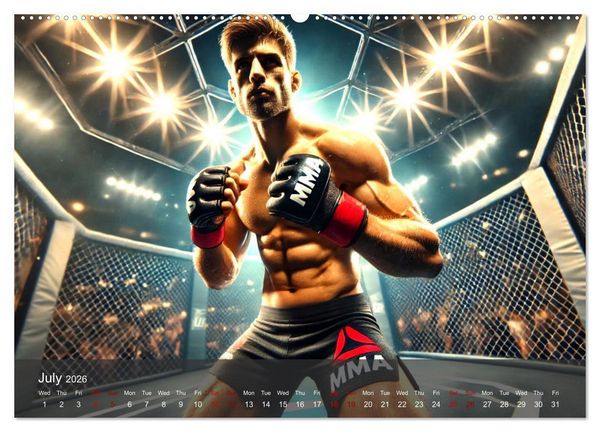 Produktbild: MMA UK - The ultimate fight (High Quality Premium Wall Calendar 2026 DIN A2 landscape),CALVENDO 12 Month Wall Calendar
