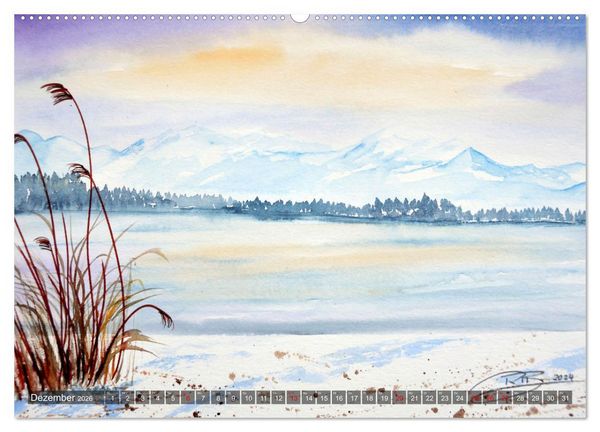 Produktbild: Chiemsee Aquarelle (Wandkalender 2026 DIN A2 quer), CALVENDO Monatskalender