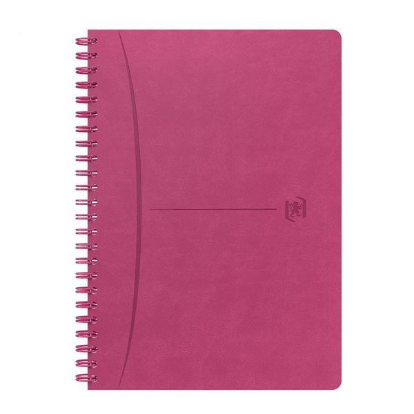 Oxford Spiralbuch Signature A5, 5mm kariert, mit flexiblem Cover, 80 Blatt, Optik Paper®, SCRIBZEE® kompatibel, fuchsia