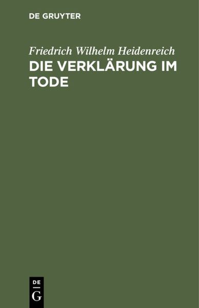 Produktbild: Die Verkl&auml;rung im Tode