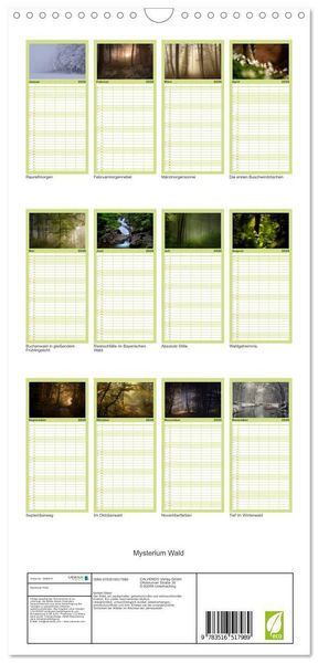 Produktbild: Familienplaner 2026 - Mysterium Wald mit 5 Spalten (Wandkalender, 21 x 45 cm) CALVENDO