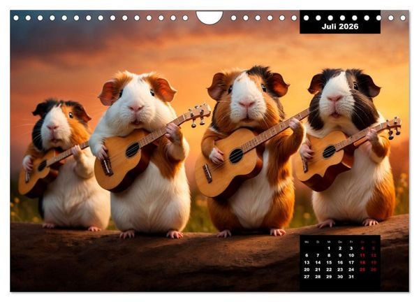 Produktbild: Meerschweinchen mal anders! (Wandkalender 2026 DIN A4 quer), CALVENDO Monatskalender