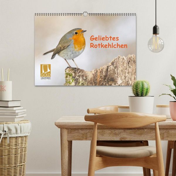Produktbild: Geliebtes Rotkehlchen (Wandkalender 2026 DIN A3 quer), CALVENDO Monatskalender