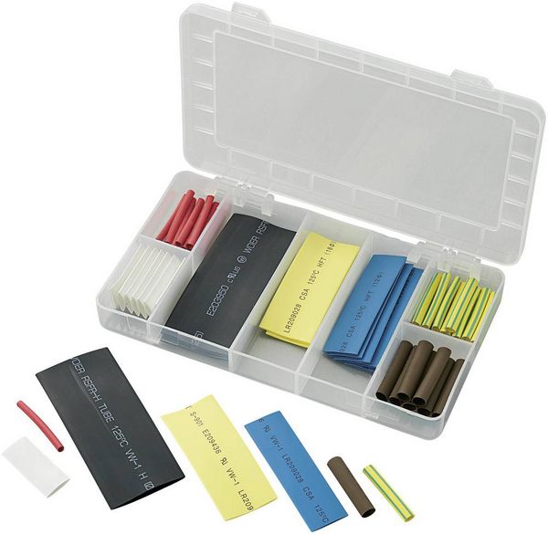 Produktbild: TRU Components 1565052 Schrumpfschlauchsortiment Schrumpfrate:2:1 63 Teile
