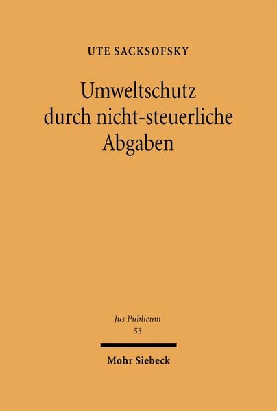 Produktbild: Umweltschutz durch nicht-steuerliche Abgaben