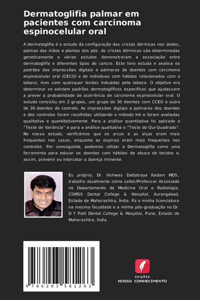 Produktbild: Dermatoglifia palmar em pacientes com carcinoma espinocelular oral