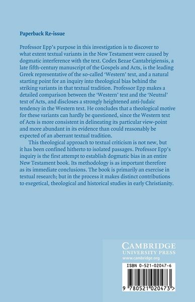 Produktbild: The Theological Tendency of Codex Bezae Cantebrigiensis in Acts