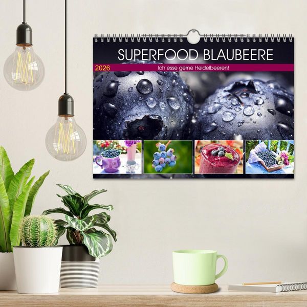 Produktbild: Superfood Blaubeere. Ich esse gerne Heidelbeeren! (Wandkalender 2026 DIN A4 quer), CALVENDO Monatskalender