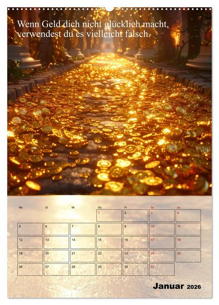 Produktbild: Der Geld-Anlock-Kalender (hochwertiger Premium Wandkalender 2026 DIN A2 hoch), Kunstdruck in Hochglanz