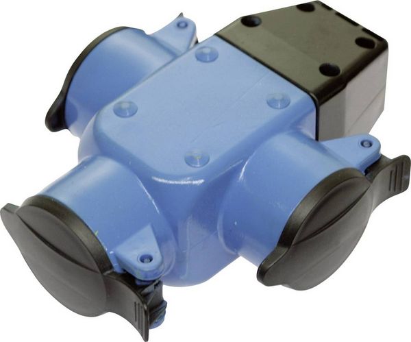Produktbild: AS Schwabe 60057 3fach-Kupplung Gummi 230V Blau IP44