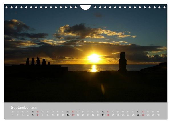 Produktbild: MOAI - steinerne W&auml;chter der Osterinsel (Wandkalender 2026 DIN A4 quer), CALVENDO Monatskalender