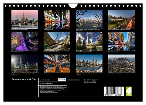Produktbild: Fernweh New York City (Wandkalender 2026 DIN A4 quer), CALVENDO Monatskalender