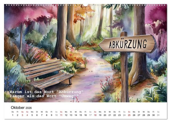 Produktbild: Lustige und paradoxe Fragen (Wandkalender 2026 DIN A2 quer), CALVENDO Monatskalender