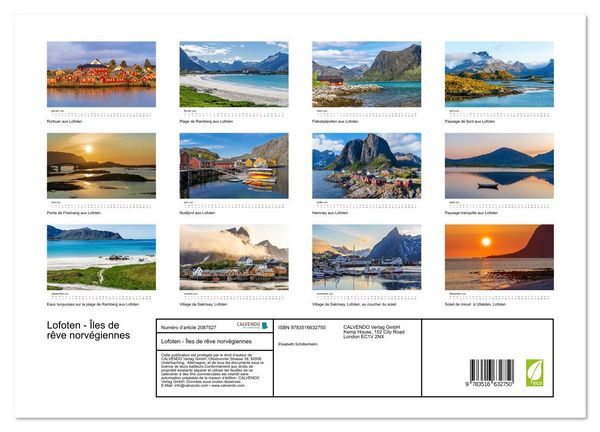 Produktbild: Lofoten - &Icirc;les de r&ecirc;ve norv&eacute;giennes (Calendrier mural 2026 DIN A3 vertical), CALVENDO calendrier mensuel