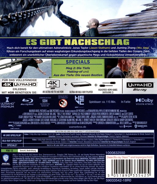 Produktbild: Meg 2: Die Tiefe [4K Ultra HD & Blu-ray 2D]