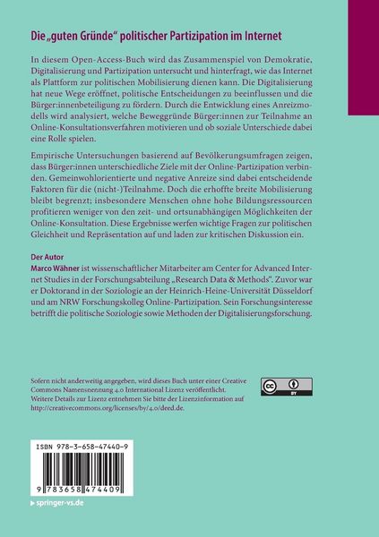 Produktbild: Die &bdquo;guten Gr&uuml;nde&ldquo; politischer Partizipation im Internet