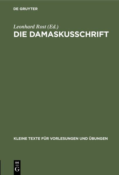 Produktbild: Die Damaskusschrift