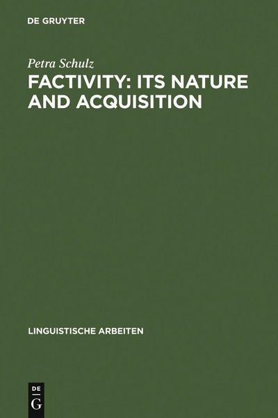 Produktbild: Factivity: Its Nature and Acquisition