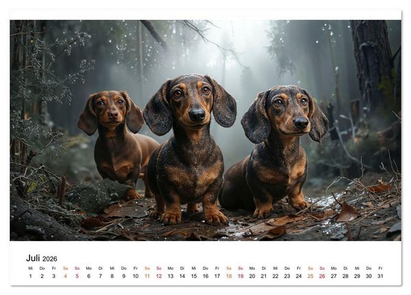 Produktbild: Dackel - ein Blick gen&uuml;gt (Wandkalender 2026 DIN A2 quer), CALVENDO Monatskalender