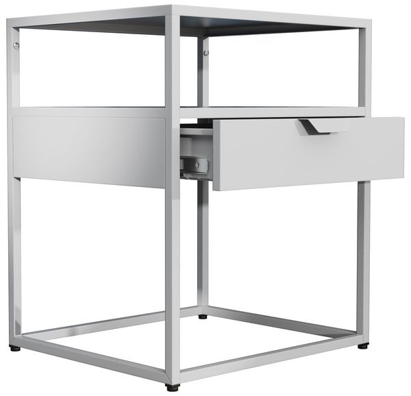 Produktbild: Metall Nachttisch Beistelltisch Schublade Flokas M