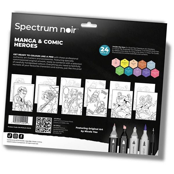 Produktbild: Spektrum Noir/Fan Art DIY Sets Zeichnen Kreativ Set Illustration, sortierte Farben, Manga- und Comic-Helden, 1 Packung