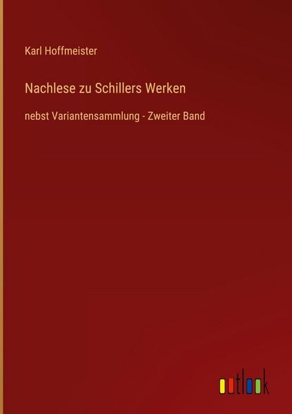 Produktbild: Nachlese zu Schillers Werken