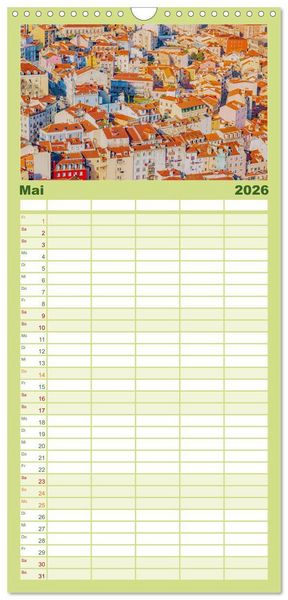 Produktbild: Familienplaner 2026 - Lissabon - Portugals sch&ouml;ne Hauptstadt. mit 5 Spalten (Wandkalender, 21 x 45 cm) CALVENDO