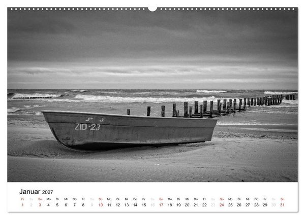 Produktbild: Ostseebad Zingst - Impressionen in Schwarz-Wei&szlig; (hochwertiger Premium Wandkalender 2027 DIN A2 quer), Kunstdruck in Hochglanz