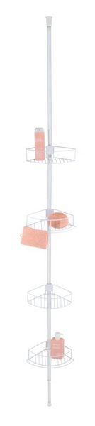Produktbild: Teleskop-Eckregal Mod. Dolcedo Wei&szlig; matt, aus rostfreiem Edelstahl