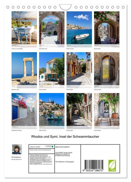 Produktbild: Rhodos und Symi, Insel der Schwammtaucher (Wandkalender 2026 DIN A4 hoch), CALVENDO Monatskalender