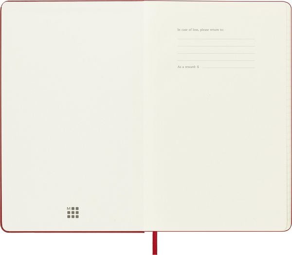 Produktbild: Moleskine 18 Monate Wochen Notizkalender 2026/2027, L/A5, 1 Wo = 1 Seite, Rechts linierte Seite, Fester Einband, Scharlachrot