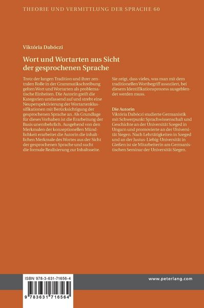 Produktbild: Wort und Wortarten aus Sicht der gesprochenen Sprache